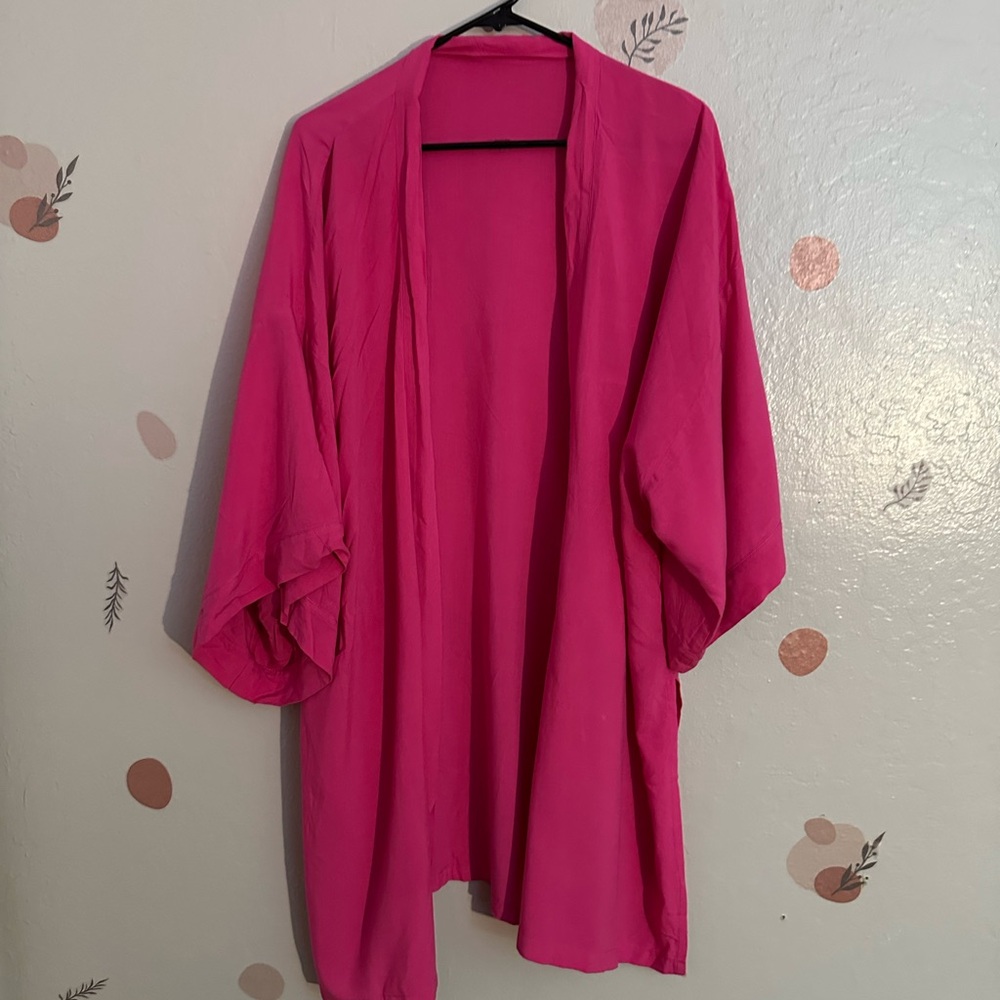 CALMA São Paulo Pink Kimono Cardigan – Lightweight Oversized Flow Sleeve